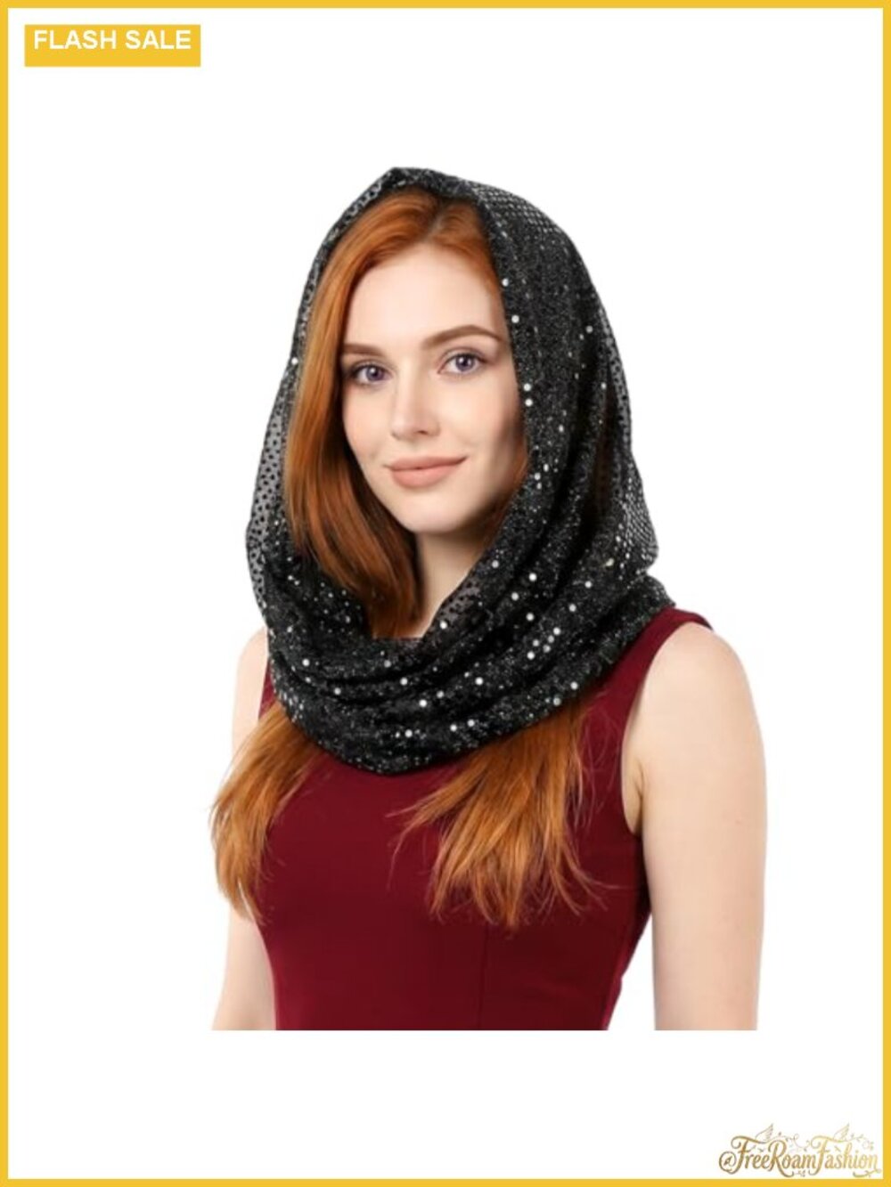 Sequin Bandana Head Scarf Rave Hood Sparkly Festival Headwrap